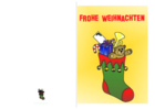Weihnachtskarte 'Frohe Weihnachten, gefüllter Nikolausstrumpf'