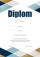 Diplom, modern in Blau und Gold