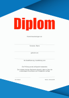 Diplom, modern in Rot und Blau