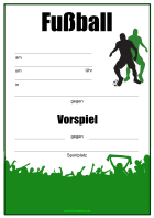 Fußball Plakat, Poster für Fußballspiel mit Vorspiel
