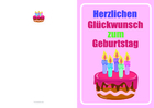 Geburtstagskarte, Geburtstagstorte mit 5 Kerzen