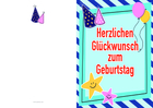 Geburtstagskarte, Blau, Ballons