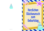 Geburtstagskarte, Blau, Torte