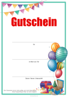 Gutschein zum Geburtstag, Ballons