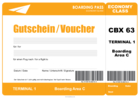 Gutschein für einen Flug (Ziel, Orange)
