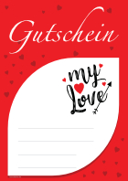 Gutschein 'My Love', Rot