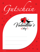 Gutschein 'Valentine's day', Rot