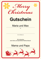Weihnachtsgutschein, Merry Christmas