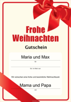 Weihnachtsgutschein, Schleife