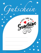 Gutschein 'You are my Sunshine', Blau