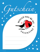 Gutschein 'My Valentine', Blau