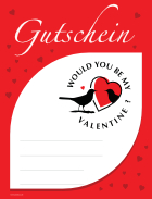 Gutschein 'My Valentine', Rot