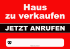 Plakat 'Haus zu verkaufen, jetzt anrufen' - XXL-Plakat