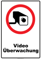 Hinweisschild Video Überwachung