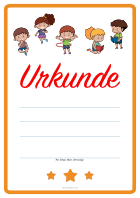 Kinder Urkunde 'Kinder spielen und lesen'