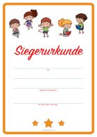 Kinder Siegerurkunde 'Kinder spielen und lesen'
