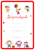 Kinder Siegerurkunde 'spielende Kinder'