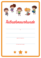 Kinder Teilnahmeurkunde 'Kinder spielen und lesen'