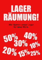 Plakat 'Lagerräumung' - XXL-Plakat