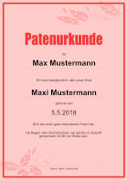 Patenurkunde, Rosa