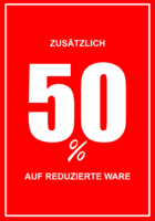 Plakat 'ZUSÄTZLICH 50%'