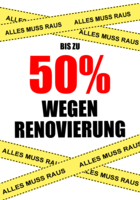 Plakat mit Band '50% wegen Renovierung' - XXL-Plakat