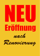 Plakat Neueröffnung, Renovierung (Gelb)