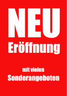 Plakat Neueröffnung (Rot)