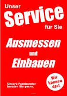 Plakat Ausmessen und Einbauen
