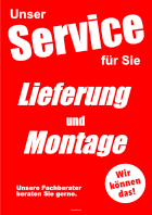 Plakat Lieferung und Montage