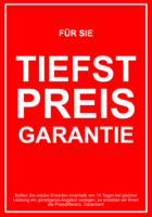 Plakat 'Tiefpreis Garantie' - XXL-Plakat
