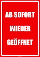 Plakat Wieder geöffnet (Weiss, Rot)