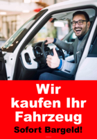 Plakat 'Fahrzeug kaufen'