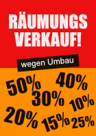 Plakat 'Räumungsverkauf wegen Umbau' - XXL-Plakat