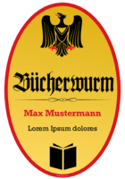 Fun-Schild Bücherwurm