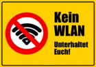 Schild, Kein WLAN (Gelb)