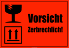 Schilder, Vorsicht zerbrechlich 4 (Schwarz)