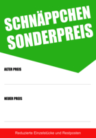 Plakat Sonderpreis, Schnäppchen (Grün)