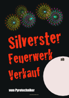 Plakat Silvesterfeuerwerk Verkauf vom Pyrotechniker