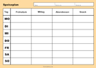 Speiseplan, Gelb