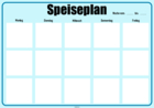 Speiseplan 3, Montag - Freitag, Blau, Querformat
