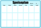 Speiseplan 3, Montag - Sonntag, Blau, Querformat