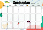 Speiseplan 3, Montag - Sonntag, Früchte, Querformat