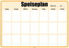 Speiseplan 3, Montag - Sonntag, Gelb, Querformat