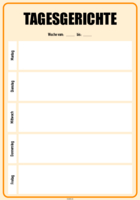 Speiseplan, Tagesgerichte, Gelb