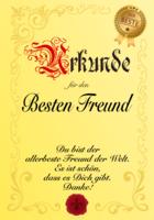 Urkunde für den besten Freund