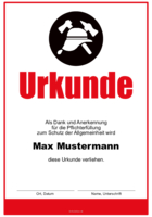 Feuerwehr-Urkunde, Logo Schwarz und Text