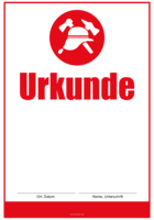 Feuerwehr-Urkunde, Logo rund, Rot
