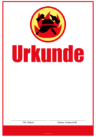 Feuerwehr-Urkunde, Logo Rot, Gelb