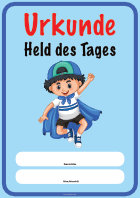 Kinder Urkunde 'Held des Tages'